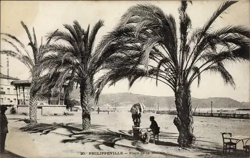 Ak Philippeville Skikda Algerien, Place de la Marine