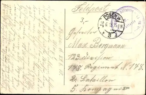 Ak Poznań Posen, An der Theaterbrücke, Straßenbahn