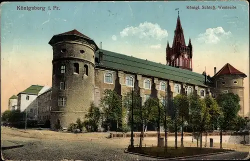 Ak Königsberg in Ostpreußen, Königliches Schloss von der Westseite