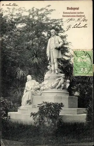 Ak Budapest Ungarn, Semmelweiss Denkmal
