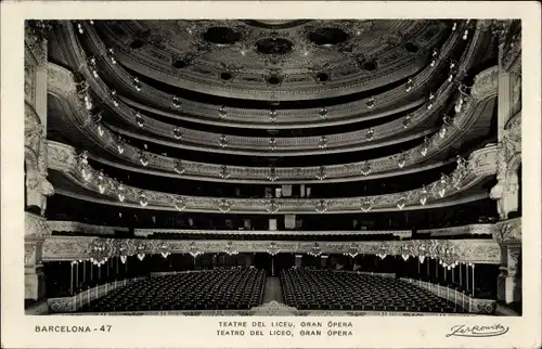 Ak Barcelona Katalonien Spanien, Teatre del Liceu, Gran Opera