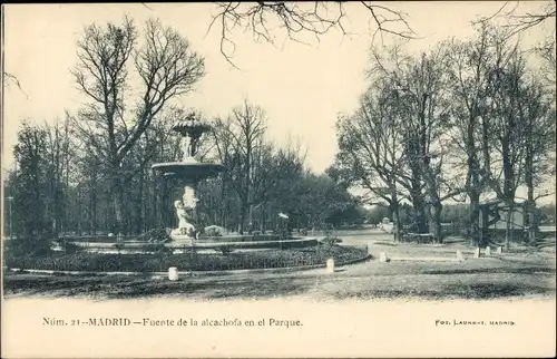 Ak Madrid Spanien, Fuente de la alcachofa en el Parque