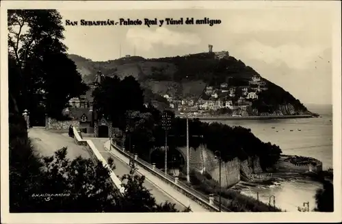 Ak Donostia San Sebastian Baskenland, Palacio Real y Tunel del antiguo