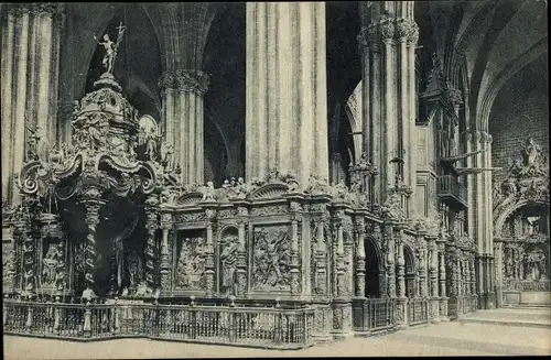 Ak Zaragoza Saragossa Aragonien, Altar del Cristo y Trascoro de La Seo