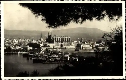 Ak Palma de Mallorca Balearische Inseln, La Catedral y el puerto