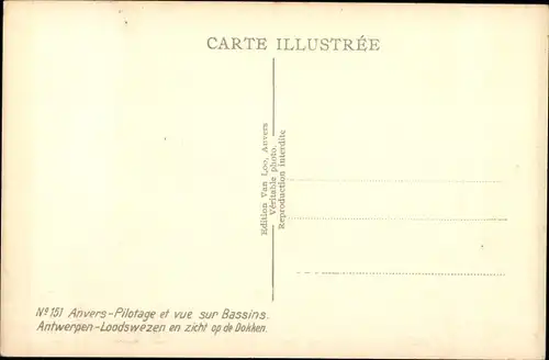 Ak Anvers Antwerpen Flandern, Pilotage et vur Bassins