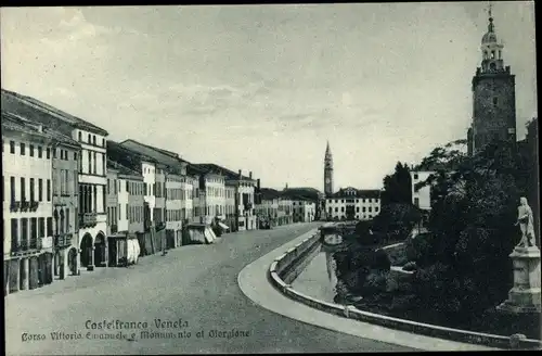 Ak Castelfranco Veneto, Corso Vittorio Emanuele, Monumento Giorgione