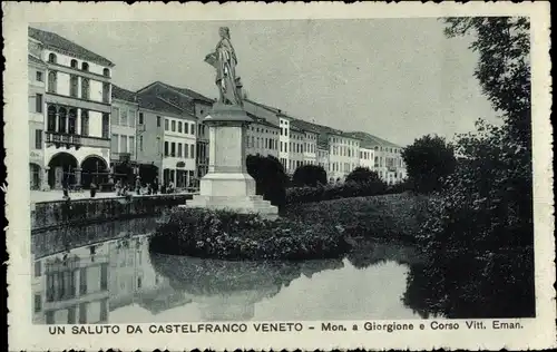 Ak Castelfranco Veneto, Corso Vittorio Emanuele, Monumento Giorgione