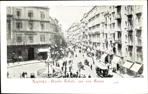 Ak Napoli Neapel Campania, Strada Toledo, ora via Roma