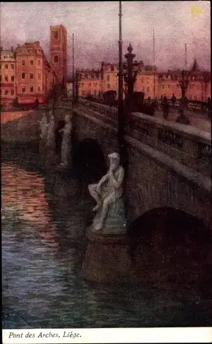 Künstler Ak Liège Lüttich Wallonien, Pont des Arches