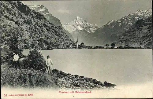 Ak Flüelen Kanton Uri Schweiz, mit Bristenstock