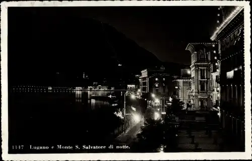 Ak Lugano Kanton Tessin, Monte San Salvatore, di notte