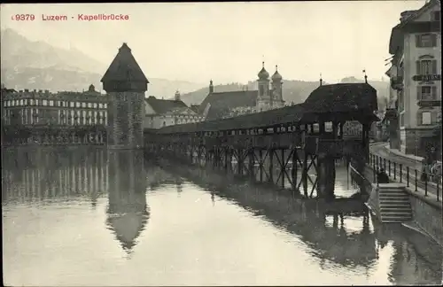 Ak Luzern Stadt Schweiz, Kapellbrücke