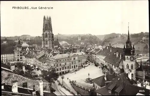 Ak Fribourg Freiburg Stadt Schweiz, vue generale