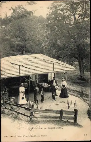 Ak Halbkanton Obwalden, Kegelspielen im Engelbergthal