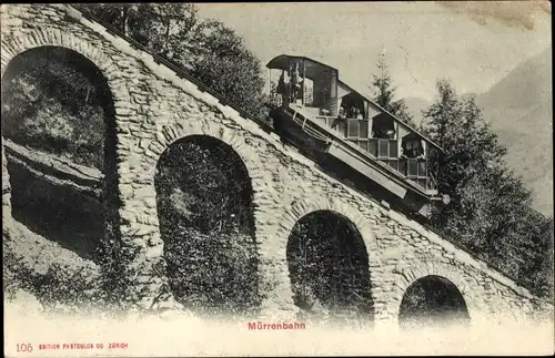 Ak Kanton Bern, Blick auf die Mürrenbahn, Standseilbahn