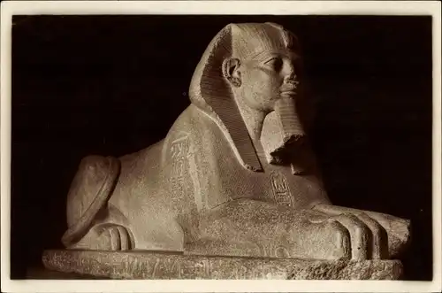 Ak Paris I., Louvre, Antiquites Egyptiennes, Sphinx en granit rose