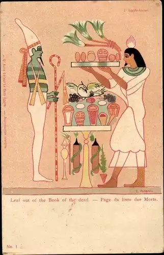 Ak Ägypten, Leaf out of the Book of the dead, Page de livre des Morts