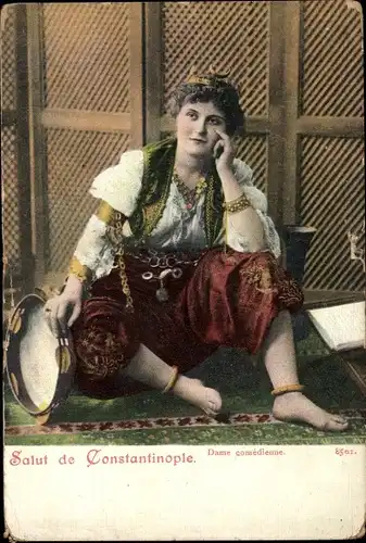 Ak Konstantinopel Istanbul Türkei, Dame comédienne