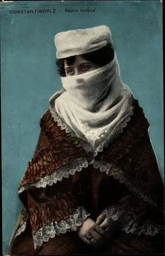Ak Konstantinopel Istanbul Türkei, Dame turque, verschleierte Frau