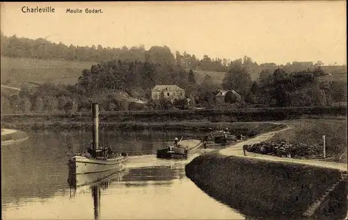 Ak Charleville Marne, Moulin Godart