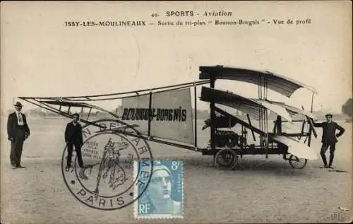 Ak Issy les Moulineaux Hauts de Seine, Sortie du tri plan Bousson Borgnis, Aviation