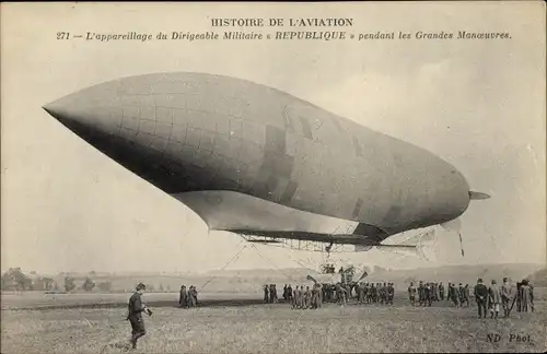 Ak Histoire d'Aviation, Dirigeable Militaire Republique, Luftschiff