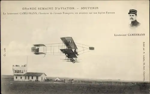 Ak Grande Semaine d'Aviation, Lieutenant Camermann, Biplan Farman
