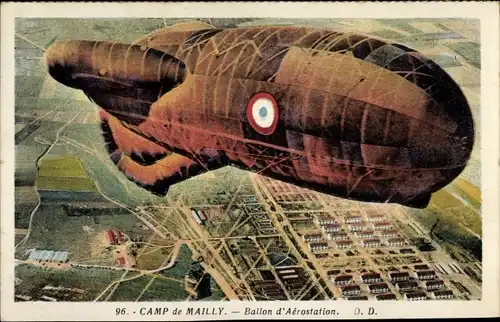 Ak Mailly le Camp Aube, Camp de Mailly, Ballon d'Aerostation