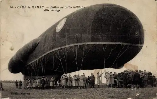 Ak Mailly le Camp Aube, Ballon aerostatier militaire, Militärballon
