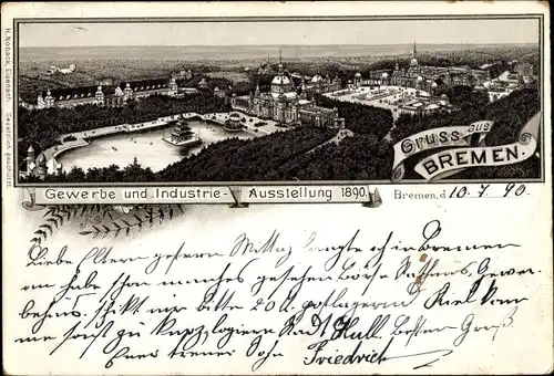 Vorläufer Litho Hansestadt Bremen, Gewerbe und Industrie Ausstellung 1890