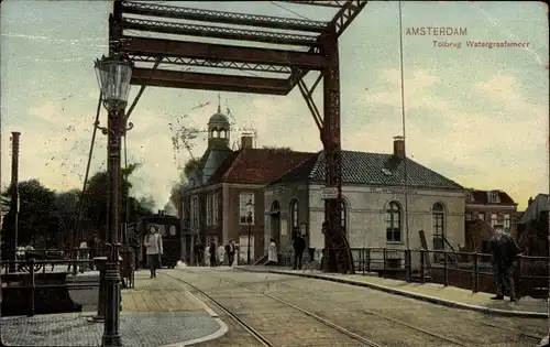 Ak Amsterdam Nordholland, Tolbrug Watergraslmeer, Brücke