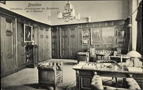 Ak Dresden, Ständehaus, Arbeitszimmer der Präsidenten der I. Kammer