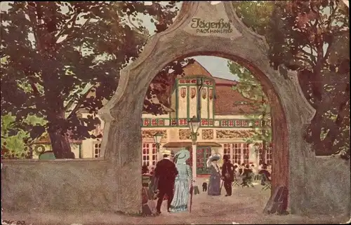 Künstler Ak Dresden, Internationale Photographische Ausstellung 1909, Jägerhof