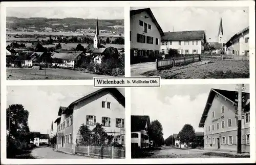 Ak Haunshofen Wielenbach Oberbayern, Ortsansichten, Kirche, Wohnhäuser