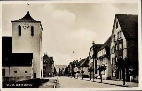 Ak Fellbach in Württemberg, Bahnhofstraße