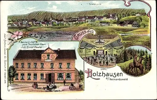 Ak Holzhausen am Reinhardswald Immenhausen in Hessen, Gastwirtschaft zum Deutschen Haus