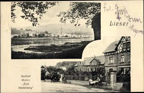 Ak Lieser an der Mosel, Gasthof Mehn Zum Niederberg