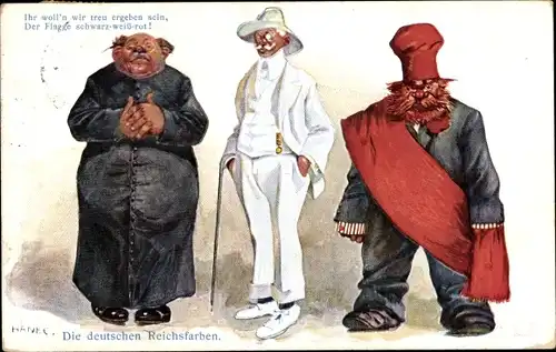 Künstler Ak Die deutschen Reichsfarben, schwarz weiß rot, Geistlicher, Russe