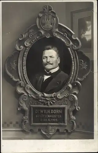 Ak Dr. Wilhelm Horn, Schützenmeister 28.6.1909, Portrait