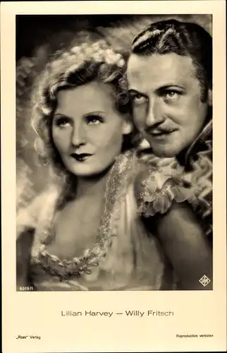 Ak Schauspieler Lilian Harvey und Willy Fritsch, Portrait