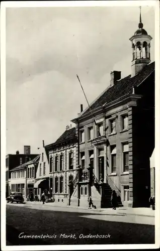 Ak Oudenbosch Nordbrabant, Gemeentehuis Markt