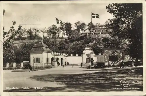 Ak Stockholm Schweden, Entréen till Skansen