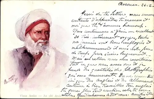 Künstler Litho Vieux Arabe, An old Arab