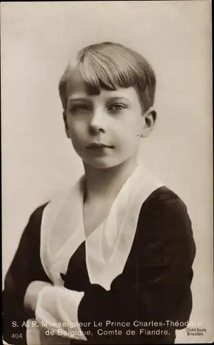 Ak Prince Charles Théodore de Belgique, Comte de Flandre, Portrait, Prinz Karl von Belgien