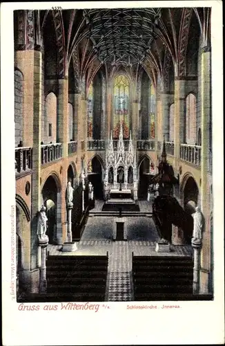 Ak Lutherstadt Wittenberg in Sachsen Anhalt, Schlosskirche, Innenansicht