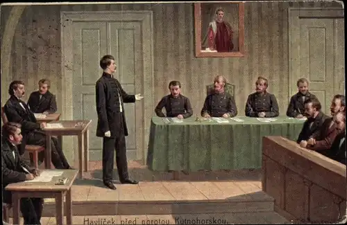 Künstler Ak Jedlicek, F. J., Havlicek pred porotou Kutnohorskoy