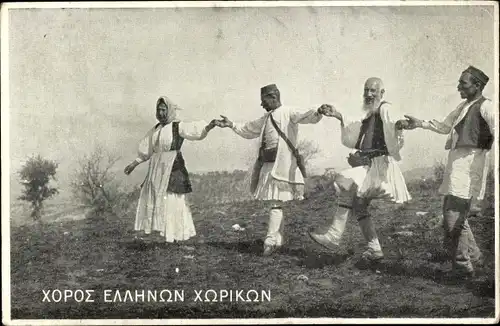 Ak Tanzende Griechen, Griechische Tracht