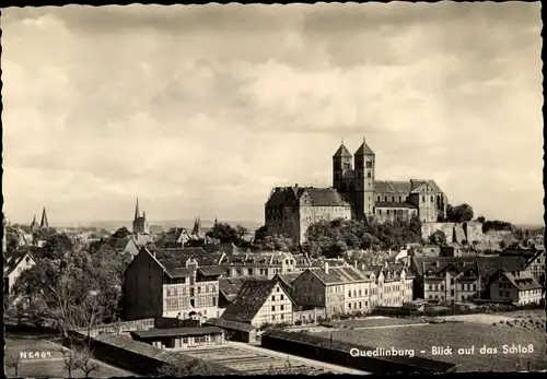 Ak Quedlinburg im Harz, Blick auf das Schloss