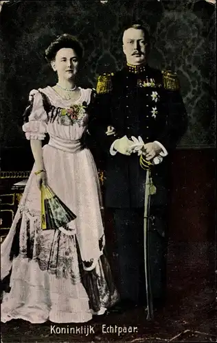 Ak Königin Wilhelmina der Niederlande, Prinz Hendrik, Koninklijk Echtpaar
